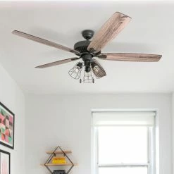 Budget 🧨 The Gray Barn Manderston 60-inch Coastal Indoor LED Ceiling Fan With Pull Chains 5 Reversible Blades - 60 🥰