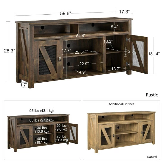 Buy 𧨠The Gray Barn Nettle Bank TV Stand For TVs Up To 60 Inches Rustic Brown π 9 Buy 𧨠The Gray Barn Nettle Bank TV Stand For TVs Up To 60 Inches Rustic Brown π - Image 7