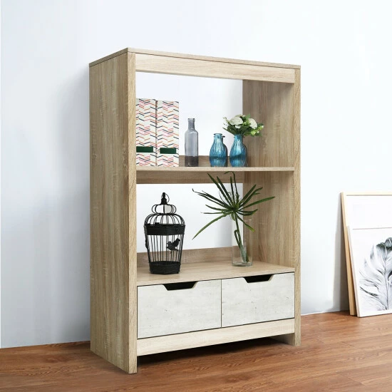 Budget π The Gray Barn Eagles Eyrie 3-shelf With Drawers MDF Bookcase Storage Oak π 4 Budget π The Gray Barn Eagles Eyrie 3-shelf With Drawers MDF Bookcase Storage Oak π - Image 2