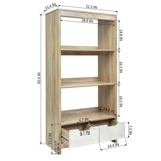 Budget π The Gray Barn Eagles Eyrie 3-shelf With Drawers MDF Bookcase Storage Oak π 8 Budget π The Gray Barn Eagles Eyrie 3-shelf With Drawers MDF Bookcase Storage Oak π - Image 6