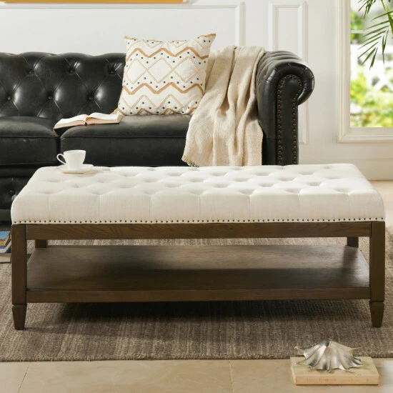 Wholesale π€© The Gray Barn Black Bear Farmhouse Oak Tufted Cocktail Storage Ottoman Heathered Grey β 4 Wholesale π€© The Gray Barn Black Bear Farmhouse Oak Tufted Cocktail Storage Ottoman Heathered Grey β - Image 2