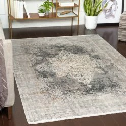 Budget 😍 The Gray Barn Hummingbird Haven Vintage Medallion Area Rug Sky Blue 👏