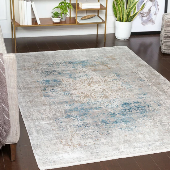 Budget π The Gray Barn Hummingbird Haven Vintage Medallion Area Rug Sky Blue π 6 Budget π The Gray Barn Hummingbird Haven Vintage Medallion Area Rug Sky Blue π - Image 4