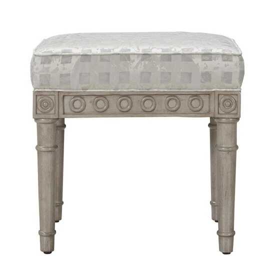 Buy π₯° The Gray Barn Laurels Silver Check Upholstered Vanity Stool 𧨠5 Buy π₯° The Gray Barn Laurels Silver Check Upholstered Vanity Stool 𧨠- Image 3