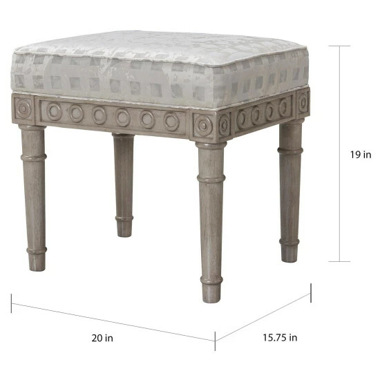 Buy π₯° The Gray Barn Laurels Silver Check Upholstered Vanity Stool 𧨠8 Buy π₯° The Gray Barn Laurels Silver Check Upholstered Vanity Stool 𧨠- Image 6