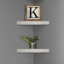Best deal 🛒 The Gray Barn Ode Hill Whitewashed Wood Floating Corner Shelves (Set Of 2) 👏