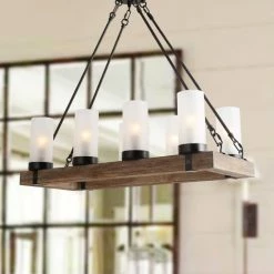 Cheap ❤️ The Gray Barn Farmhouse 8-Light Kitchen Island Rustic Wood Pendant Lights - 29.5"X 11.875"X 23.25" 💯 -The Gray Barn Shop unnamed file 2957