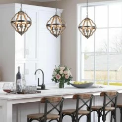 Deals 🤩 The Gray Barn Farmhouse 4-Light Chandelier French Country Rustic Ceiling Light For Living Room - W15"xH19" ⌛