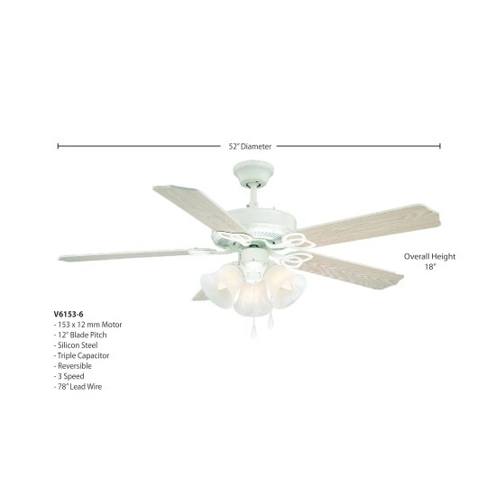 Cheap π The Gray Barn Leone 3-light White Ceiling Fan π 4 Cheap π The Gray Barn Leone 3-light White Ceiling Fan π - Image 2
