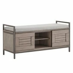 Discount 🛒 The Gray Barn Fauna Hill Grey Finish Storage Bench With Cushion 💯 -The Gray Barn Shop unnamed file 3082