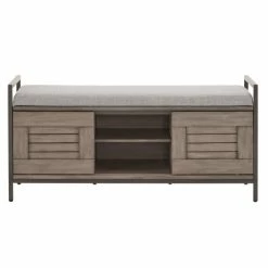 Discount 🛒 The Gray Barn Fauna Hill Grey Finish Storage Bench With Cushion 💯 -The Gray Barn Shop unnamed file 3084