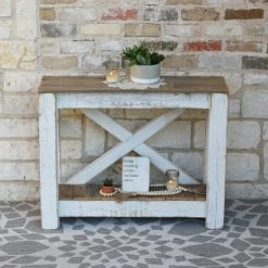 Best deal 😀 The Gray Barn Clovelly White Combo X-back Console Table 🔔