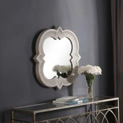Flash Sale 🔥 The Gray Barn Wilset Distressed Whitewash Metal Wall Mirror - White - 34.25x34.25x2.25 ⭐ -The Gray Barn Shop unnamed file 3134