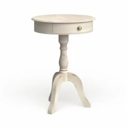 Brand new 🛒 The Gray Barn Glen Keen One-drawer Pedestal Table Antique White ⭐