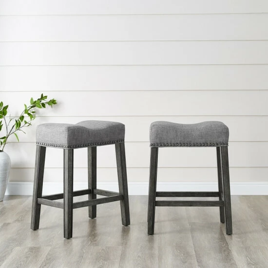 New π The Gray Barn Barish Backless Saddle Seat Counter Stools (Set Of 2) Grey π 3 New π The Gray Barn Barish Backless Saddle Seat Counter Stools (Set Of 2) Grey π