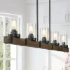 Deals 🎉 The Gray Barn Farmhouse 5-Light Wood Chandelier Modern Linear Glass Island Lights - L42.9"xW4.7"xH7.5" 🎁 -The Gray Barn Shop unnamed file 3210
