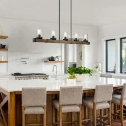 Deals 🎉 The Gray Barn Farmhouse 5-Light Wood Chandelier Modern Linear Glass Island Lights - L42.9"xW4.7"xH7.5" 🎁 -The Gray Barn Shop unnamed file 3213