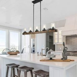 Deals 🎉 The Gray Barn Farmhouse 5-Light Wood Chandelier Modern Linear Glass Island Lights - L42.9"xW4.7"xH7.5" 🎁 -The Gray Barn Shop unnamed file 3215