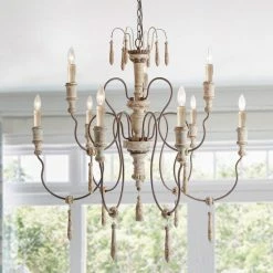 Top 10 ⭐ The Gray Barn Classic French Country Wood Chandelier For Dining Room 5-light D 21.6" X H 30.3" 🤩