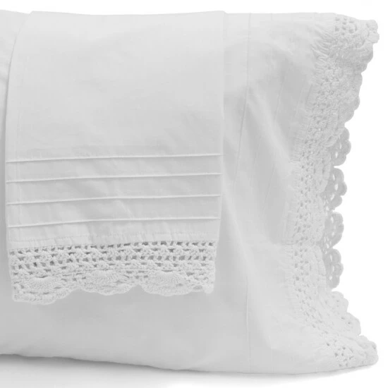 Cheap 🧨 The Gray Barn Lawrence White Ruffled Crochet All Cotton Percale Bed Sheet Set 🧨 4 Cheap 🧨 The Gray Barn Lawrence White Ruffled Crochet All Cotton Percale Bed Sheet Set 🧨 - Image 2