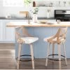 Best Sale 👏 The Gray Barn Charlotte Counter Stool (Set Of 2) Blue Fabric/white Washed Wood 🌟