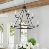 Buy 💯 The Gray Barn Highclere Farmhouse 8-light Wagon Wheel Chandelier - 27.56"x 27.56"x 21"-70" 💯