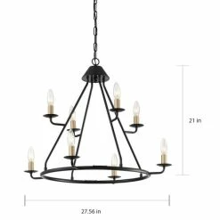Buy 💯 The Gray Barn Highclere Farmhouse 8-light Wagon Wheel Chandelier - 27.56"x 27.56"x 21"-70" 💯 -The Gray Barn Shop unnamed file 3583