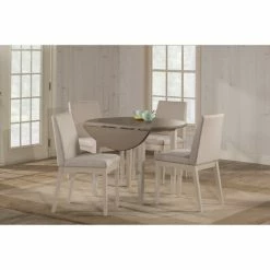 Best Pirce 😍 The Gray Barn Steeplechase White Drop Leaf Dining Set With Upholstered Chairs 🛒