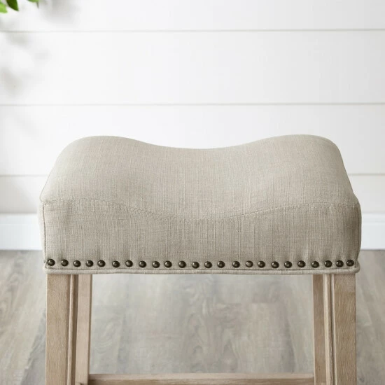 New π The Gray Barn Barish Backless Saddle Seat Counter Stools (Set Of 2) Grey π 7 New π The Gray Barn Barish Backless Saddle Seat Counter Stools (Set Of 2) Grey π - Image 5