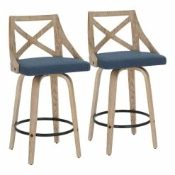 Best Sale 👏 The Gray Barn Charlotte Counter Stool (Set Of 2) Blue Fabric/white Washed Wood 🌟 -The Gray Barn Shop unnamed file 360