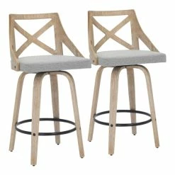 Best Sale 👏 The Gray Barn Charlotte Counter Stool (Set Of 2) Blue Fabric/white Washed Wood 🌟 -The Gray Barn Shop unnamed file 361