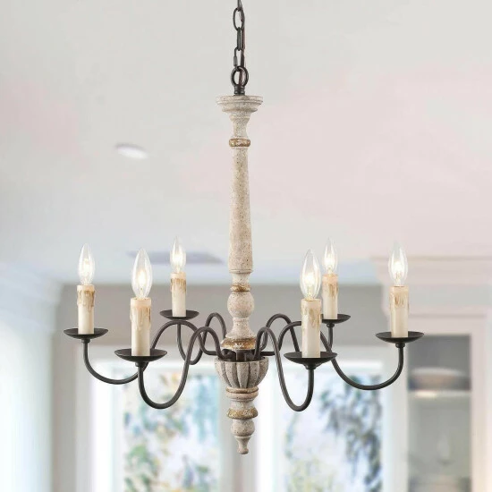 Promo π₯° The Gray Barn Modern Farmhouse 6-Light French Country Candle Distressed Wood Chandelier π 3 Promo π₯° The Gray Barn Modern Farmhouse 6-Light French Country Candle Distressed Wood Chandelier π