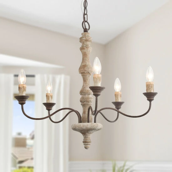 Promo π₯° The Gray Barn Modern Farmhouse 6-Light French Country Candle Distressed Wood Chandelier π 5 Promo π₯° The Gray Barn Modern Farmhouse 6-Light French Country Candle Distressed Wood Chandelier π - Image 3