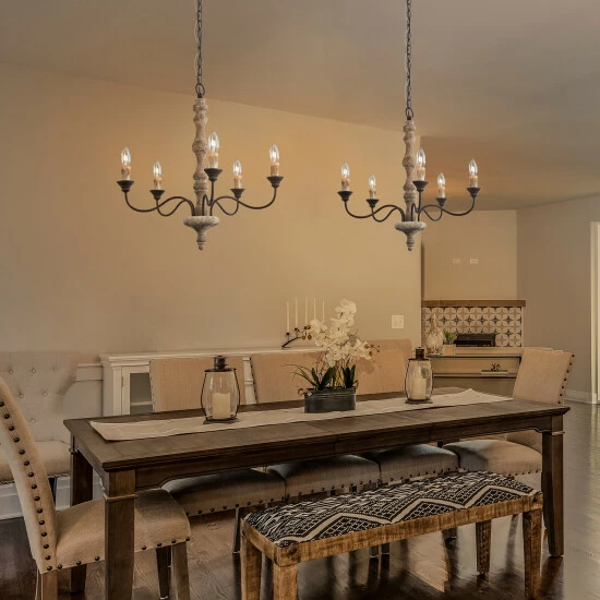 Promo π₯° The Gray Barn Modern Farmhouse 6-Light French Country Candle Distressed Wood Chandelier π 8 Promo π₯° The Gray Barn Modern Farmhouse 6-Light French Country Candle Distressed Wood Chandelier π - Image 6