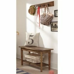 Outlet 🔥 The Gray Barn Rosings Wood And Metal Wall 🧥 Coat Hook With Bench Set 💯