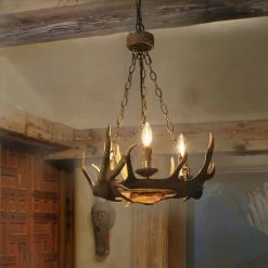 Top 10 🥰 The Gray Barn Windy Bracken Farmhouse Rustic Antler 3-Light Deer Chandelier - D19.7" * H19.7" ✔️