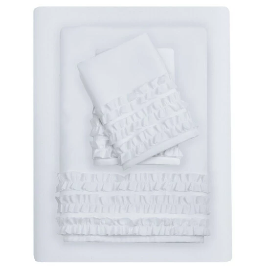 Best Pirce ๐ The Gray Barn Minnie Ruffled Microfiber Bed Sheet Set White ๐ฅฐ 5 Best Pirce ๐ The Gray Barn Minnie Ruffled Microfiber Bed Sheet Set White ๐ฅฐ - Image 3