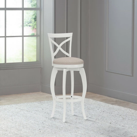 Best Sale π The Gray Barn Chatterly Wood Swivel Stool White And Beige π 4 Best Sale π The Gray Barn Chatterly Wood Swivel Stool White And Beige π - Image 2