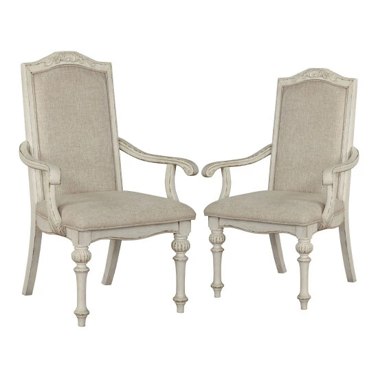 Budget β€οΈ The Gray Barn Caelum Farmhouse Antique White Arm Chairs (Set Of 2) π 4 Budget β€οΈ The Gray Barn Caelum Farmhouse Antique White Arm Chairs (Set Of 2) π - Image 2