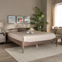 Cheap 😀 The Gray Barn Melanie Mount French Bohemian Wood Platform Bed Frame Weathered Grey ⌛
