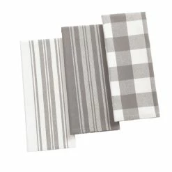 Hot Sale 🔔 The Gray Barn Emily Gulch Stripe And Check Kitchen Towels (Set Of 3) Gray/white 😍 -The Gray Barn Shop unnamed file 3855