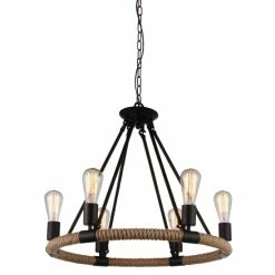 Budget 😉 The Gray Barn Crystal Crescent 6-light Rope/ Black Chandelier 👍