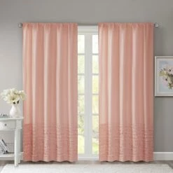 New ✨ The Gray Barn Ferdinand Horizontal Ruffle Flippable Curtain Panel Pink 👍 -The Gray Barn Shop unnamed file 3914