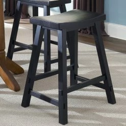 New 🎁 The Gray Barn Creations Black 24 Inch Sawhorse Counter Stool ⌛