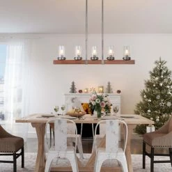 Best Sale 🤩 The Gray Barn 5-light Farmhouse Linear Chandelier Glass Kitchen Lights For Dining Room - L42.9 X W3.9"x H9.4" ❤️ -The Gray Barn Shop unnamed file 3945