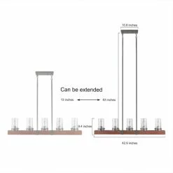 Best Sale 🤩 The Gray Barn 5-light Farmhouse Linear Chandelier Glass Kitchen Lights For Dining Room - L42.9 X W3.9"x H9.4" ❤️ -The Gray Barn Shop unnamed file 3948