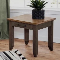Budget 🧨 The Gray Barn Billings Creek Two-Tone Finish 1-drawer Wooden End Table Rustic Chocolate Brown And Honey Top ⭐ -The Gray Barn Shop unnamed file 3967