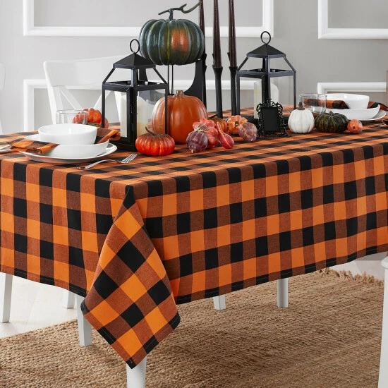 Discount π The Gray Barn Bunyan Fall Buffalo Check Tablecloth Black/orange π 5 Discount π The Gray Barn Bunyan Fall Buffalo Check Tablecloth Black/orange π - Image 3