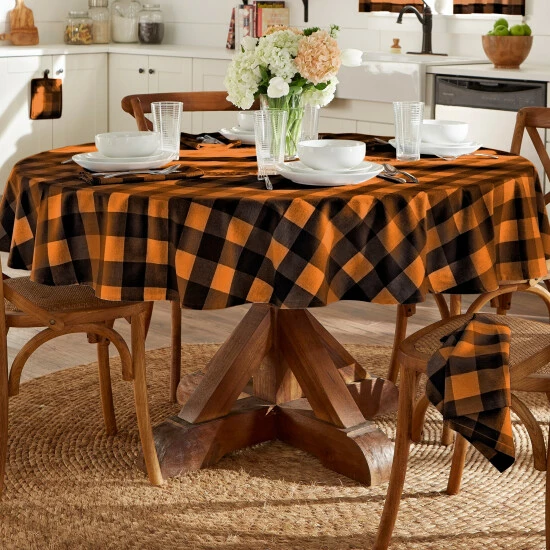 Discount π The Gray Barn Bunyan Fall Buffalo Check Tablecloth Black/orange π 8 Discount π The Gray Barn Bunyan Fall Buffalo Check Tablecloth Black/orange π - Image 6
