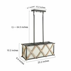 Outlet 🎉 The Gray Barn Flying Turtle 3-light Wood Kitchen Island Rectangular Burlap Chandelier Pendant - 25"x 8.25"x H10" ✨ -The Gray Barn Shop unnamed file 4056